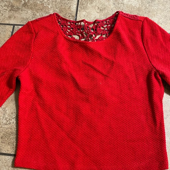 forever 21 long sleeve crop top.lace detail. - Picture 3 of 3